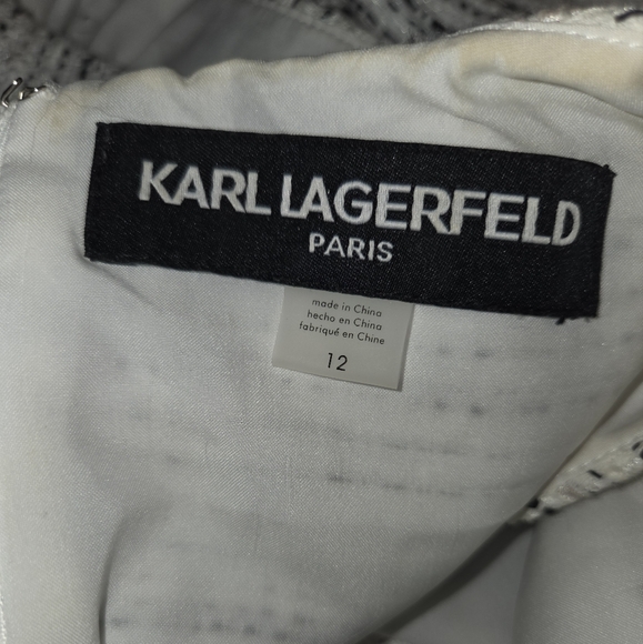 Karl Lagerfeld Cream and Black Midi Dress - Picture 3 of 11